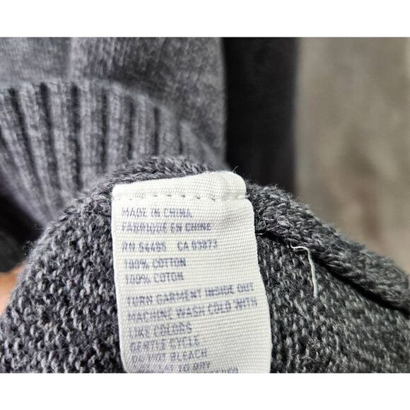 American Eagle Sweater Mens Sz M Gray Knit Athletic Fit 1/4 Zip Button Pullover - Picture 5 of 9